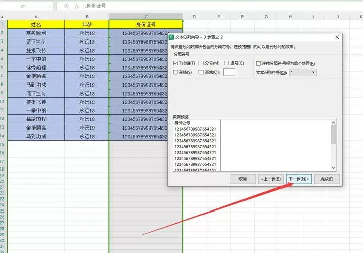 身份证前逗号删除步骤截图