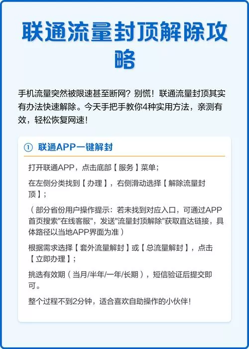 联通解除流量封顶怎么收费