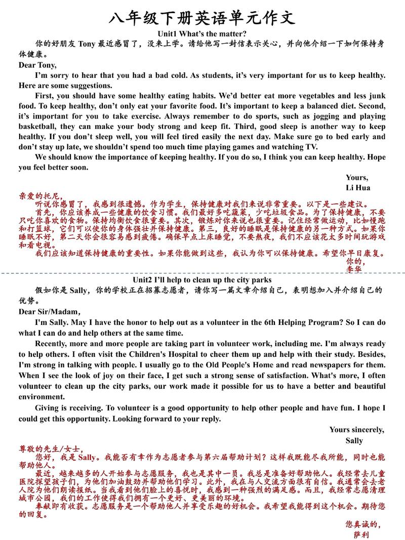 初二英语作文带翻译80光环加速版
