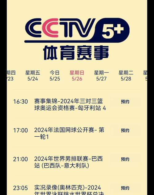 cctv5+体育节目表赚钱版