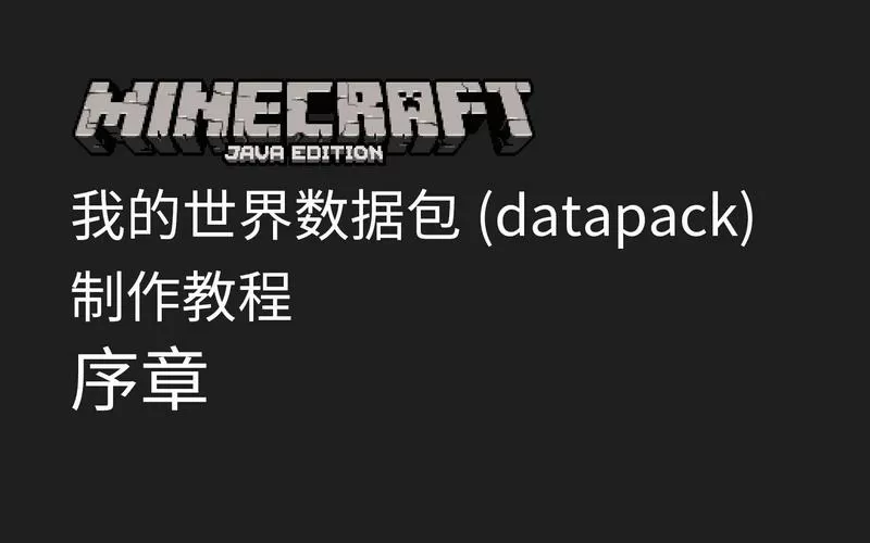 我的世界数据包怎么装