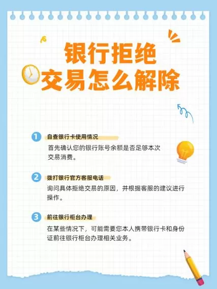 银行拒绝该交易多久解除截图