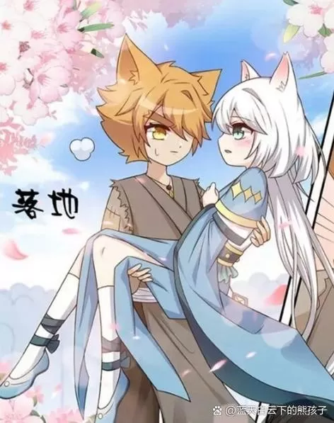 猫白灵被猫小九挠脚心