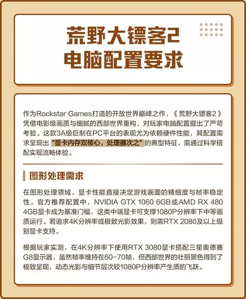 荒野大镖客2笔记本配置要求