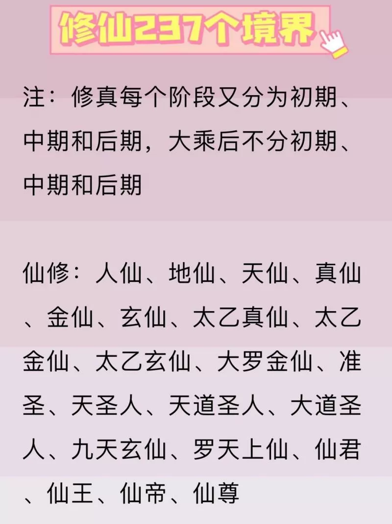 100个修仙境界一览表截图