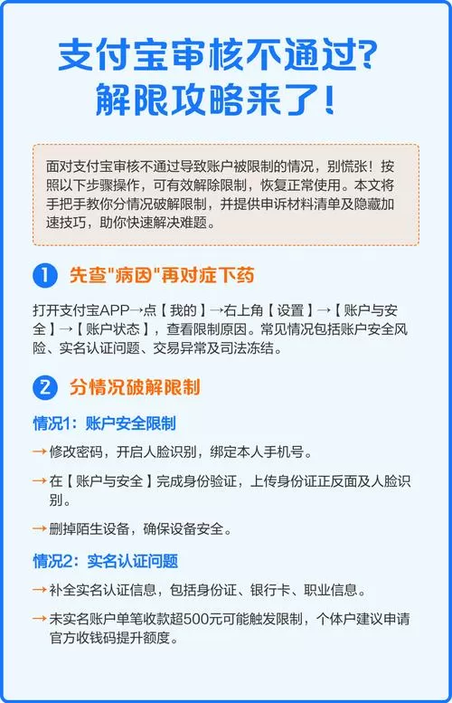 支付宝审核未通过怎么办