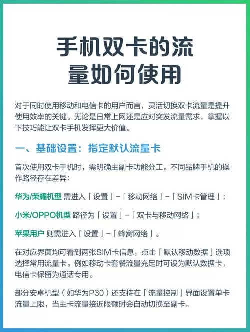 双卡流量是一起用吗
