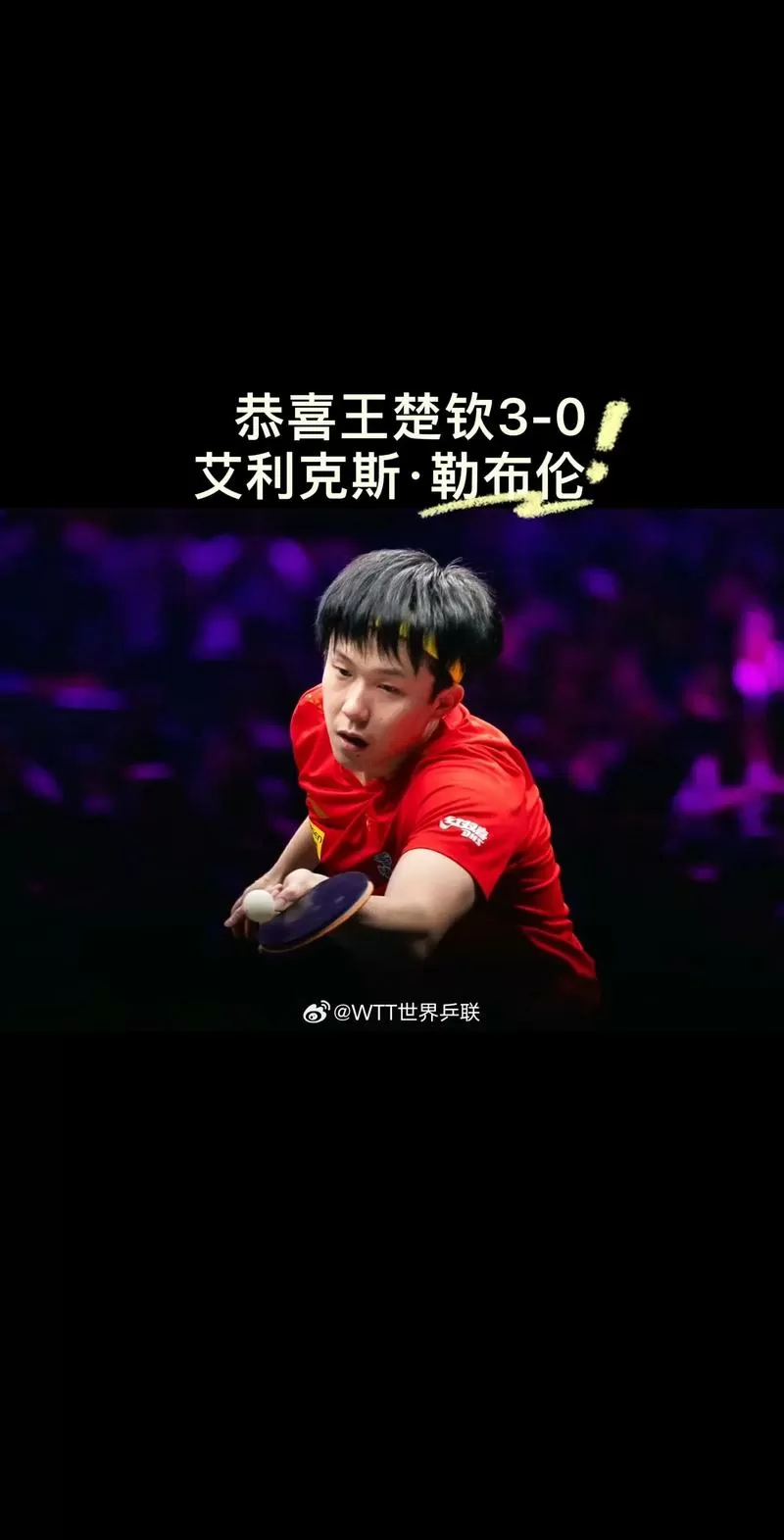 王楚钦的所有战绩表