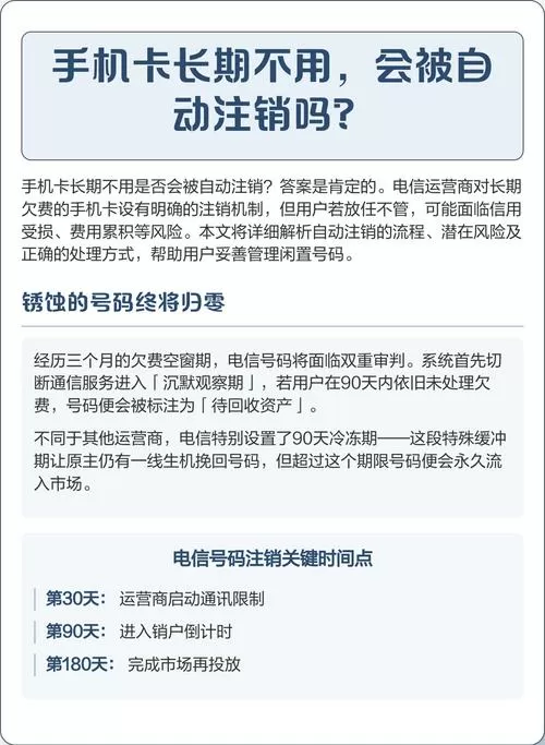 手机卡不用了不注销会自动销户吗