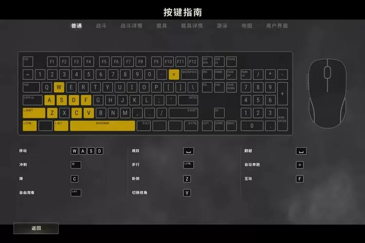 pubg键位说明