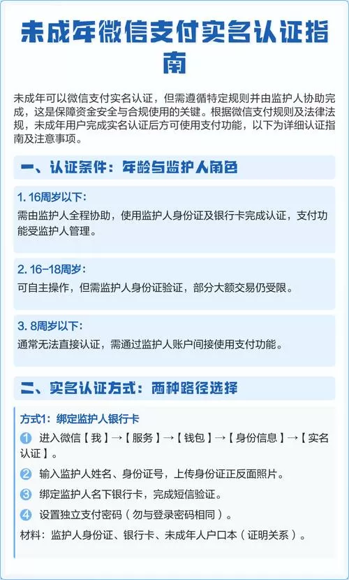未成年孩子微信怎么实名认证