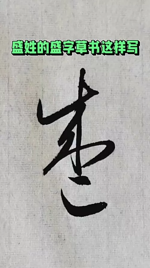 盛字草书怎么写好看