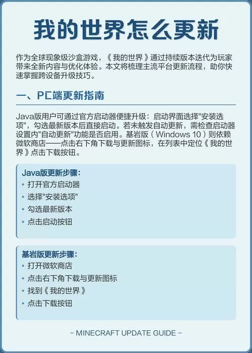 我的世界如何升级版本?