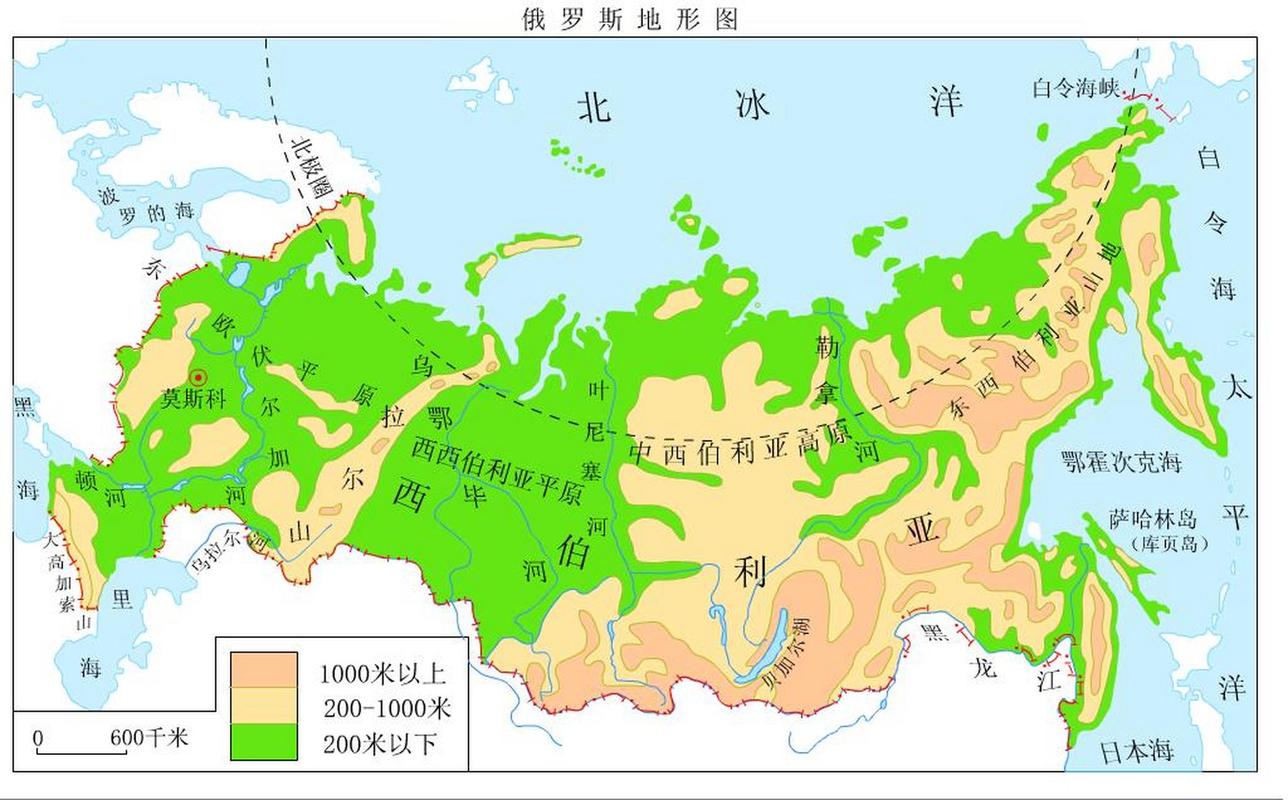俄罗斯地势地形图截图