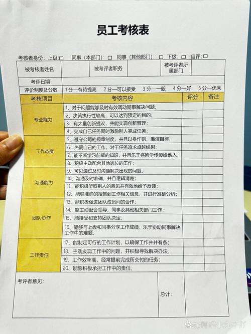 考核表截图