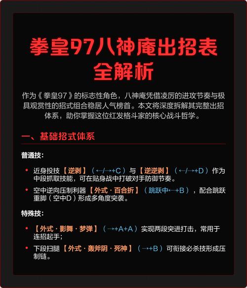 拳皇97出招表八神庵连招缩略图