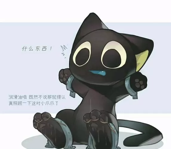 挠罗小黑猫的脚心