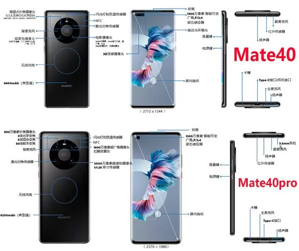 华为mate40pro各孔说明截图