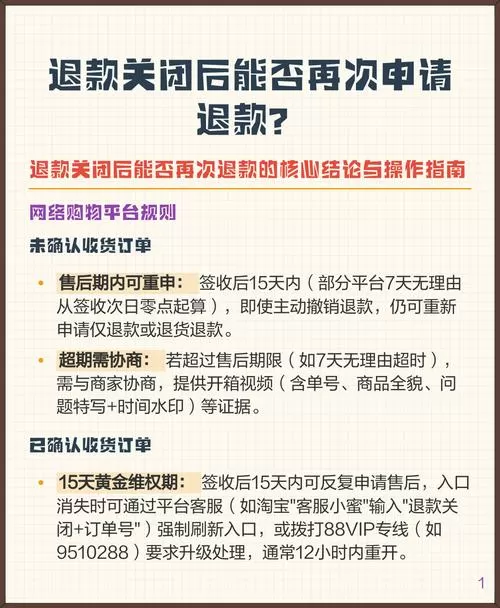 退货申请关闭后能再次申请退款吗