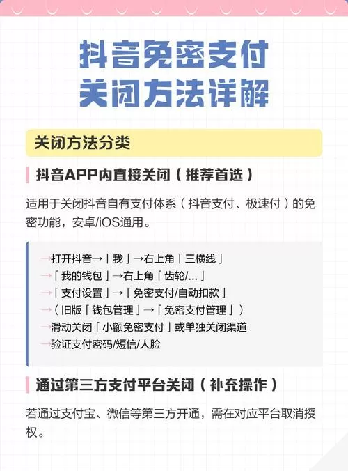 抖音上怎么解除免密支付