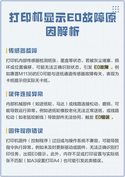 打印机出现e0怎么解决