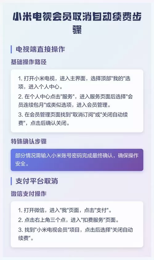 怎么取消小米电视会员自动续费