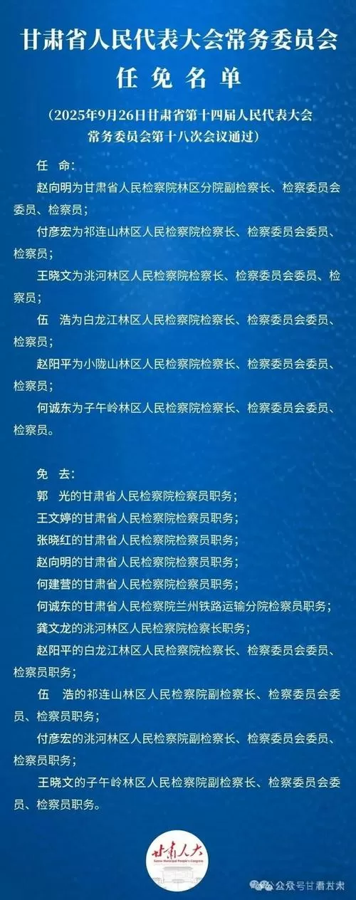 甘肃省人社厅干部名单