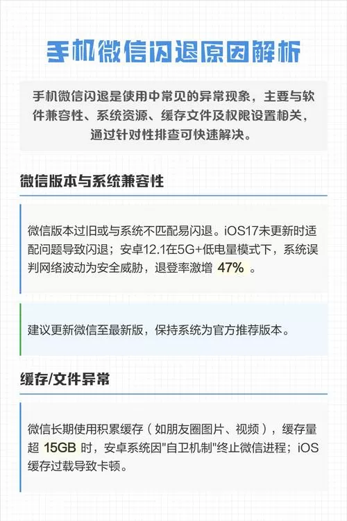 安卓手机微信闪退是什么原因
