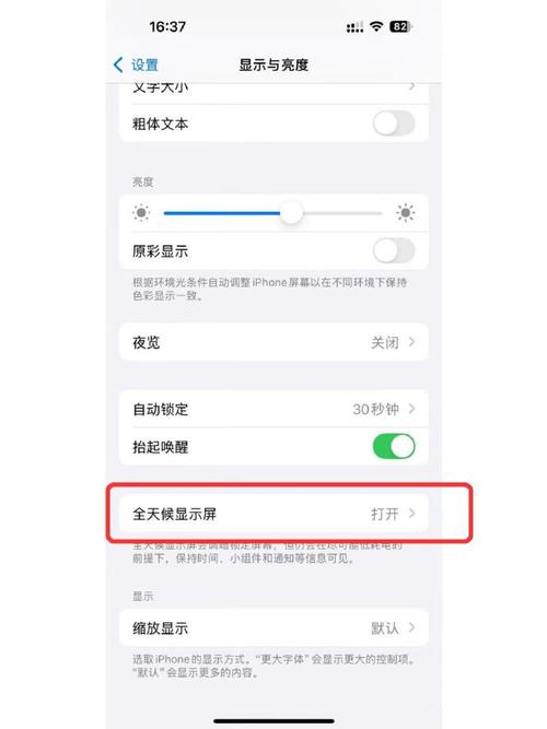 苹果手机怎么关闭全天候显示