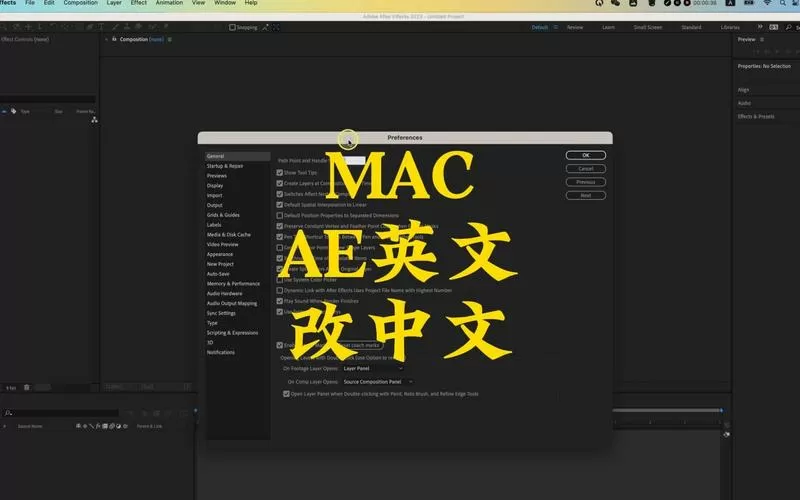 ae怎么把中文改成英文版