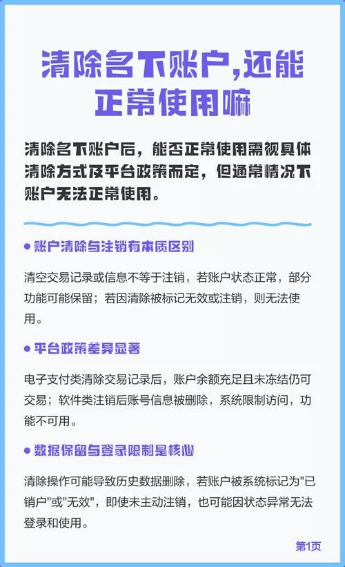 清除名下账户,还能正常使用嘛截图