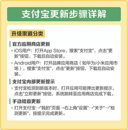 支付宝如何升级版本